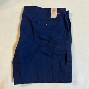 NWT Levi's Cargo Shorts Men's 48 Big & Tall Flat Front Chino Ripstop Fabric Navy
